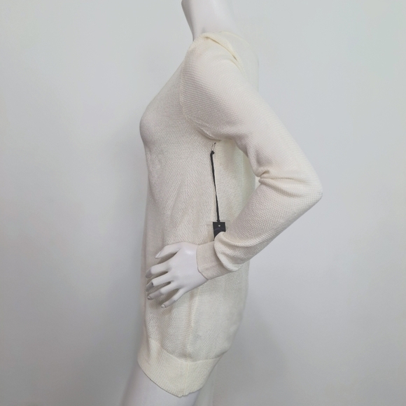 Poof Apparel NEW Cream Coquette Feminine Criss Cross Strappy Tunic Sweater Sz. M - Picture 8 of 12